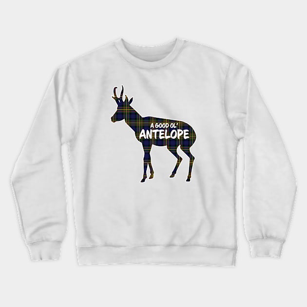 Antelope Critter - MacLaren Plaid Crewneck Sweatshirt by Wright Art